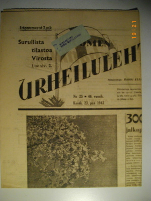 Suomen Urheilulehti Nro 25/1943 (25.3)