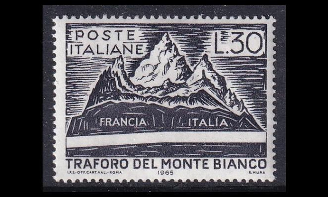 Italia 1184 ** Mont Blanc -tunnelin avajaiset (1965)