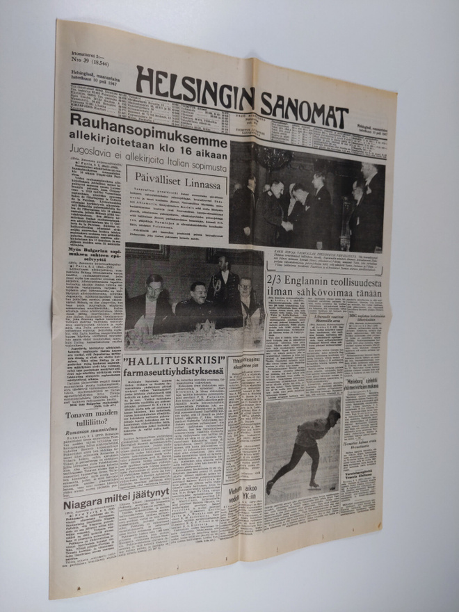 Helsingin sanomat 39/1947 - Rauhansopimuksemme allekirjoi...