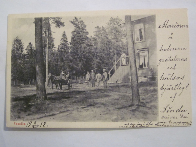 VANHA Postikortti Lohja Vaanila numeroleima 297 1912