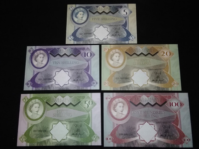 Aruba Island UNC Setti 5 10 20 50 100 Shilling 2018