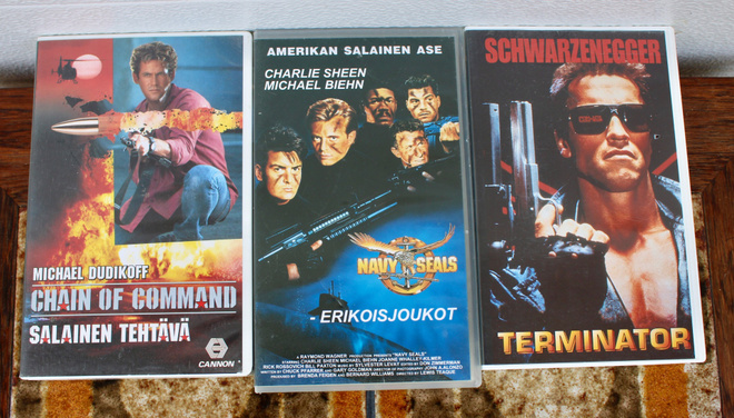 Vhs-paketti Navy Seals, Terminator, Chain of Command