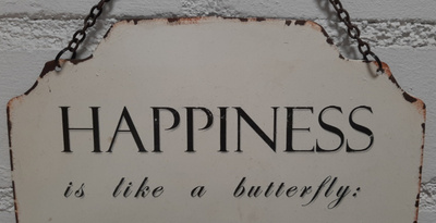 Happiness metallinen kyltti maalaisromanttinen
