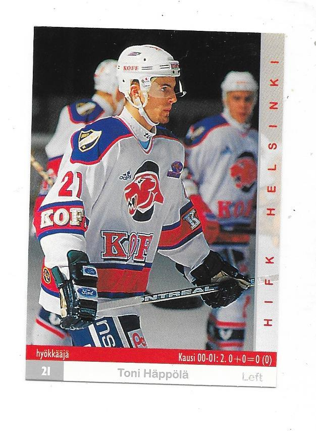 2001-02 Cardset #21 Toni Häppölä HIFK