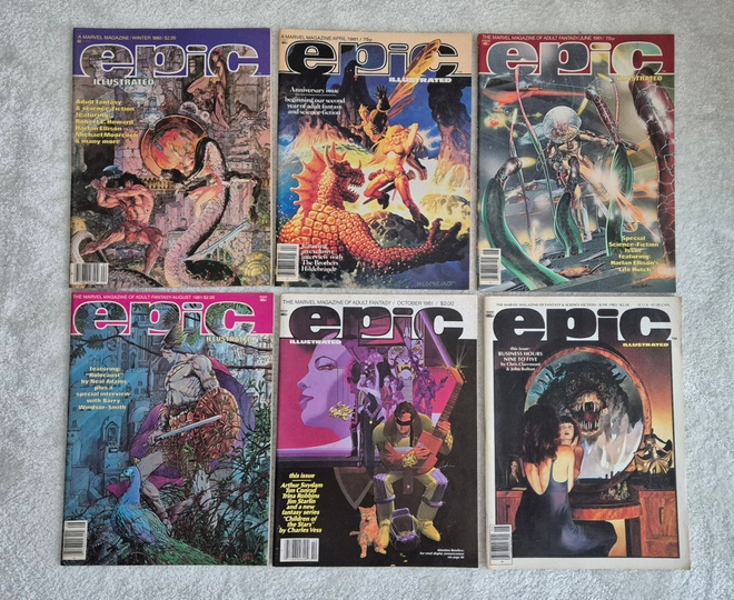 Epic Illustrated # 4 – 8 + 18 (Marvel Comics, 1980-1983)
