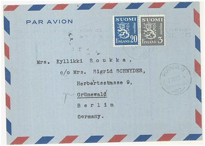 M30 1950 lentokirje Saksaan