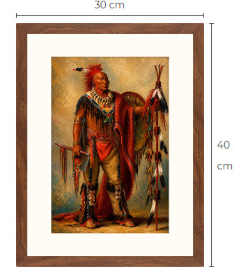 Uusi Intiaani art print kehystetty 30 cm x 40 cm