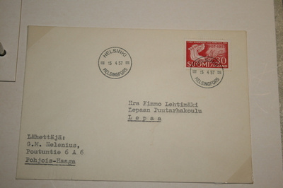FDC kuori 15.4.1957 SAK 50v.