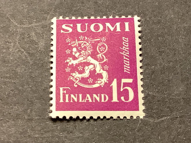 382 / 1950 M30 Leijona liila 15 mk ** postituore