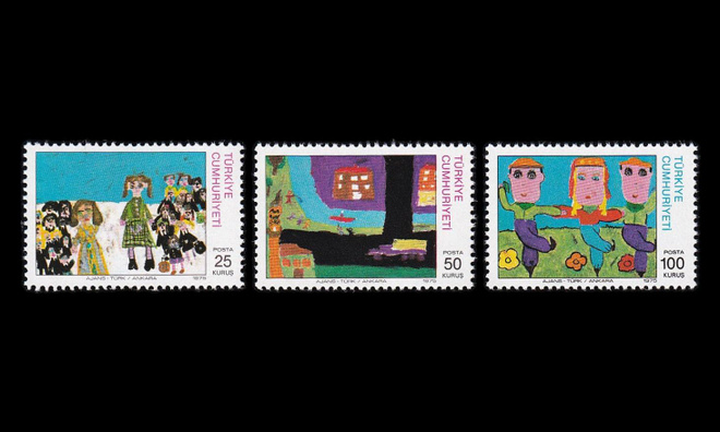 Turkki 2351-3 ** Lasten piirustukset (1975)