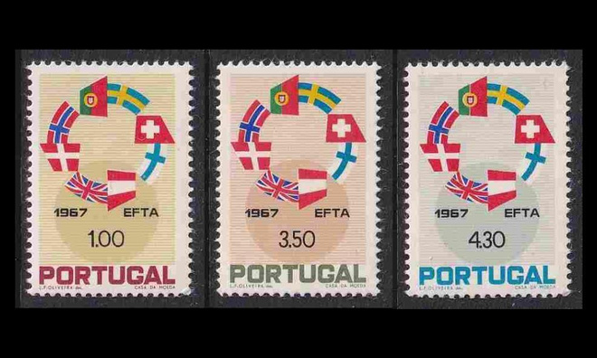 Portugali 1043-5 ** EFTA tullien poistaminen (1967)