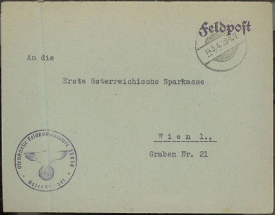 Saksa 1939 kp-kirje Wieniin