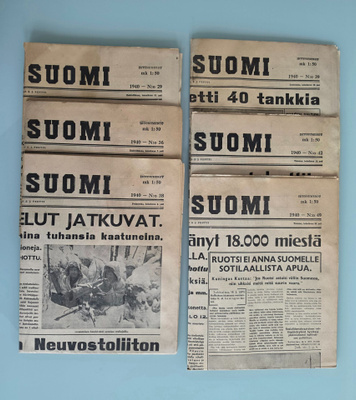 Aitoja Talvisodan sota-ajan sanomalehtiä