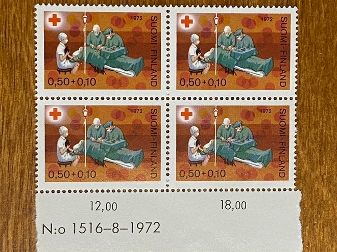 PR 1972 0,50+ 0,10 NUMERO NELIÖ**