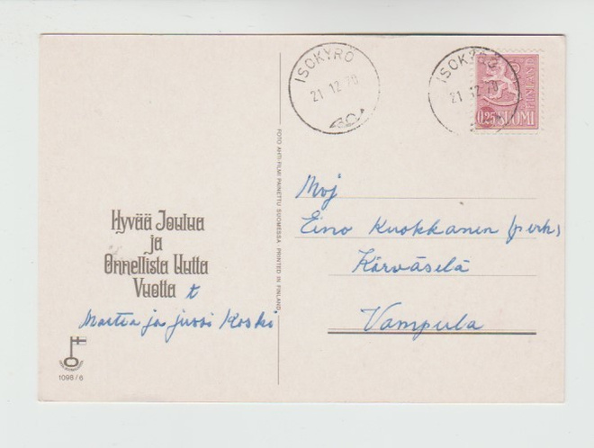 Postileima, ISOKYRÖ, vanha 1970-luku