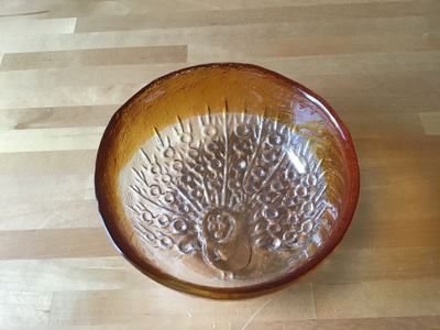 Ruskea/kirkas Riikinkukko kulho ( Muurla ) 14,5 cm