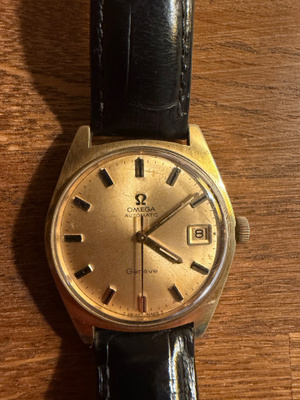Omega Genève Automatic – vintage-kello, kullattu, päiväys