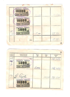 Säästökassa, merkit 10 kpl. , 1950-lukua.