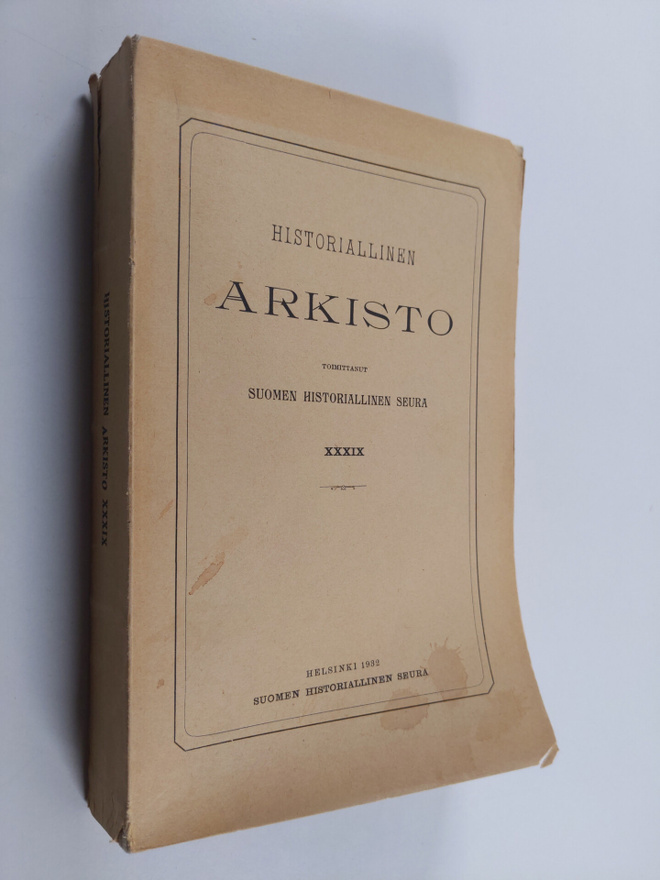Historiallinen arkisto XXXIX