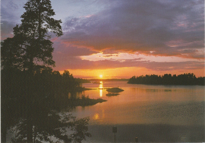 Postikortti  SAVONLINNA, Ilta Haukivedellä