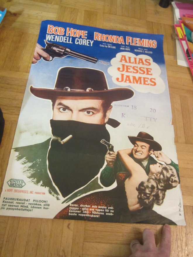 VANHA ORIG ELOKUVAJULISTE ALIAS JESSE JAMES