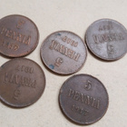 5 penniä Cu 1917 5 kpl - pikkukuva 1