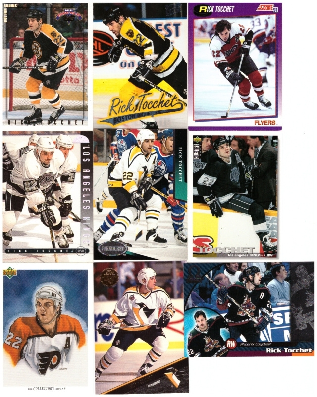 9 x RICK TOCCHET Flyers, Coyotes, Penguins, Bruins