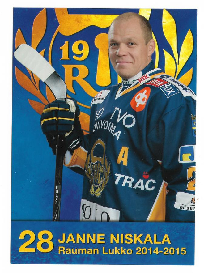 2014-15 Rauman Lukko Postikortti Janne Niskala