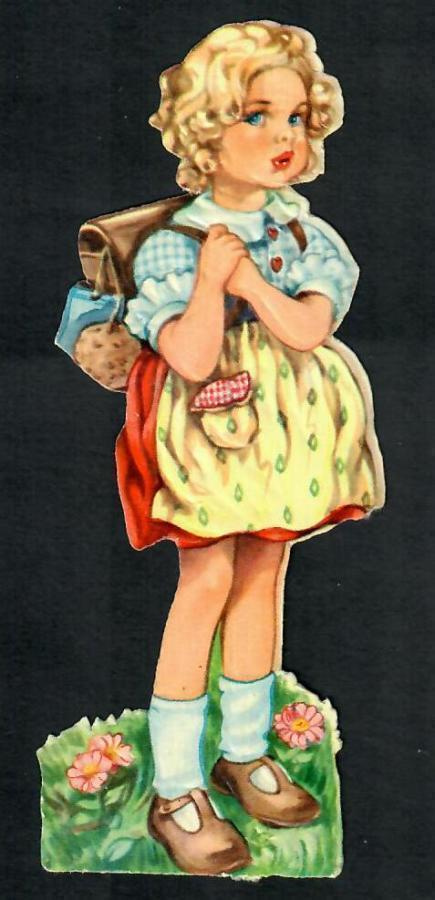 EAS 3064 - Tyttö ja selkäreppu - 1950-luvulta