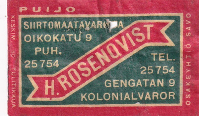 H. Rosenqvist , Oikok.9  . Osakeyhtiö Savo    b585