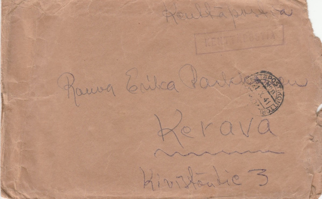 1941, Kirje Kenttäpostia, Kenttäpostikonttori 1