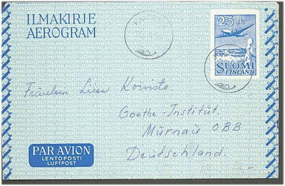 1952 25mk ilmakirje Saksaan