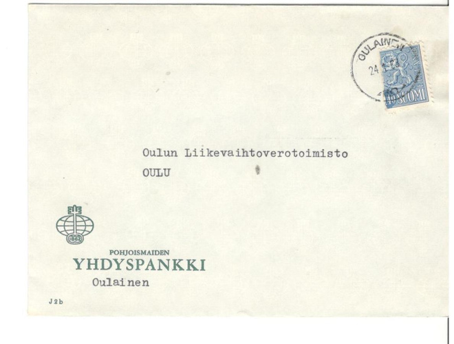 Oulainen,  v. 1963  firmakuori kotiseutukeräilijälle