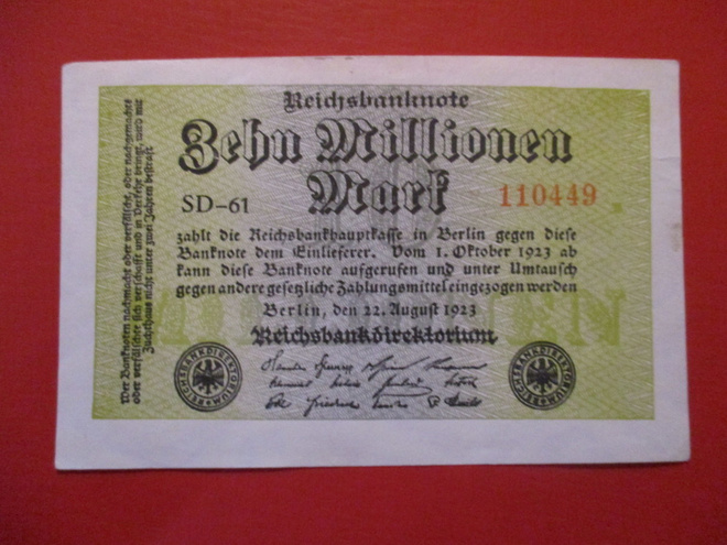 GERMANY 10 000 000 MARK 1923 KL9   (K15-S100)