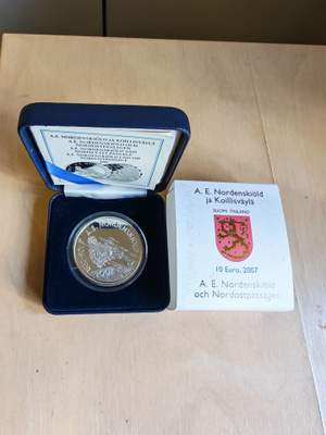 Suomi 2007 10 € A.E. Nordenskiöld ja koillisväylä HOPEA