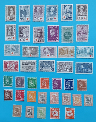 Suomalaisia postituoreita postimerkkejä eri vuosilta 42kpl**