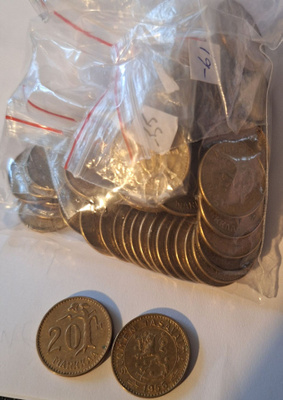 20mk kolikot. 1953-1961. 68 kpl.