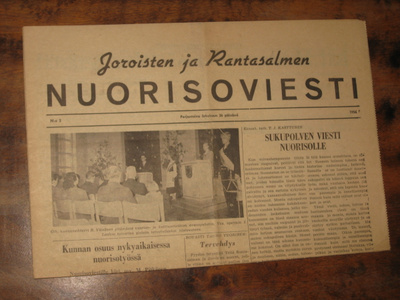 lehti  Joroisten ja Rantasalmen nuorisoviesti 26.10.1956