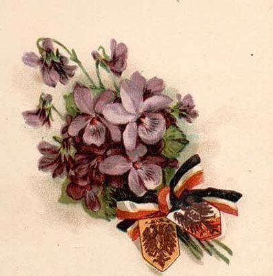 ORVOKKI / Romanttisen suloinen pieni orvokkikimppu. 1900-l.