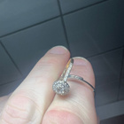 näyttävä naisten 15mm jalokivi halo kultasormus 14k - pikkukuva 3