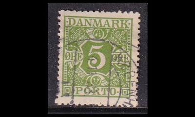 Tanska PORTO_20 o 5 öre vihreä tasainen tausta (1930)