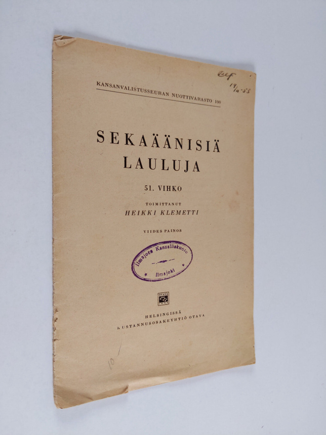 Heikki Klemetti : Sekaäänisiä lauluja 51. vihko