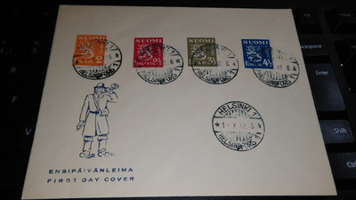 M-30 FDC 2, 2½, 3½, 4½mk 1.10.1942 Siisti 26/11
