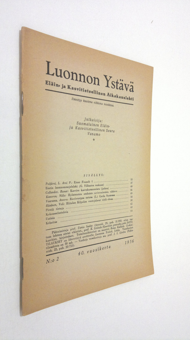 Luonnon ystävä n:o 2/1936