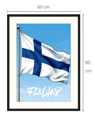 Uusi Suomen lippu art print taulu 60 cm x 80 cm