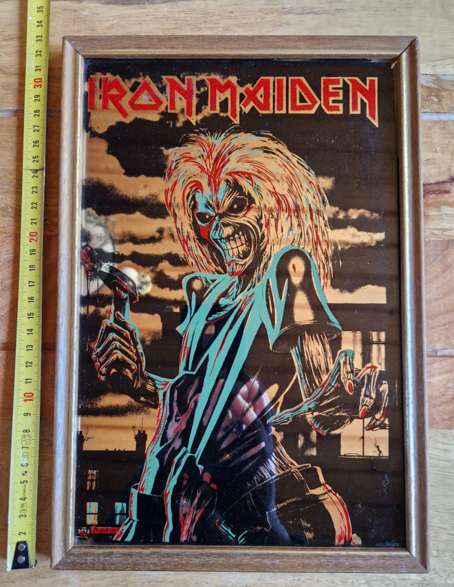 Iron Maiden vintage peilitaulu 1980-luvulta. 33×22cm