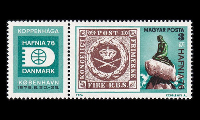 Unkari 3133zf ** Postimerkkinäyttely HAFNIA 76 (1976)