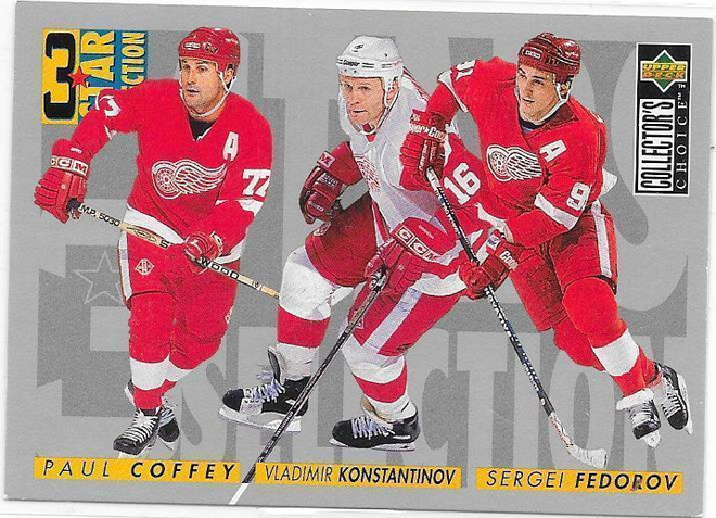 96-97 Collector`s Choice #316 Fedorov,Konstantinov & Coffey