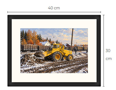 Uusi BM Volvo metsäkone traktori art print 30 cm x 40 cm