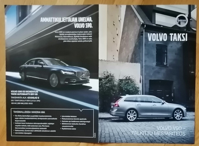 2018 Volvo V90 S90 Taksi esite - suom